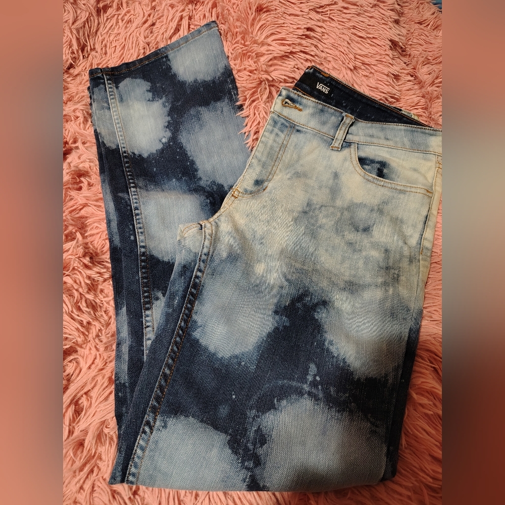 Vans Bleached 5 Pocket Straight Leg Tie-Dye Denim Jeans/SZ 13/ See Info